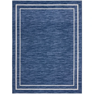 Navy Bordered Indoor/Outdoor Area Rug, 8x10