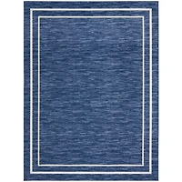Navy Bordered Indoor/Outdoor Area Rug, 8x10