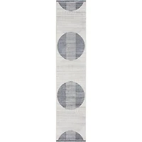 Blue Linear Geometric Washable Runner, 2x10