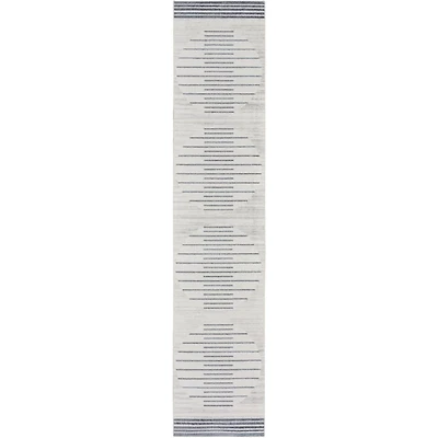 Ivory Striated Sphere Washable Runner, 2x10