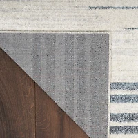 Ivory Striated Sphere Washable Area Rug