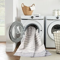 Ivory Striated Sphere Washable Area Rug