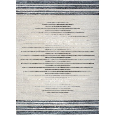Ivory Striated Sphere Washable Area Rug