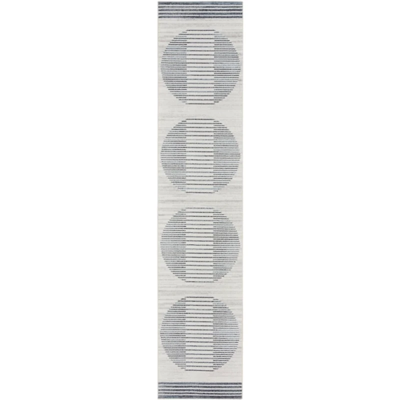 Blue Linear Sphere Washable Runner, 2x10