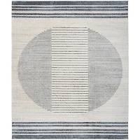 Blue Linear Sphere Washable Area Rug, 7x10