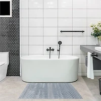 Light Blue Moroccan Washable Area Rug, 3x5