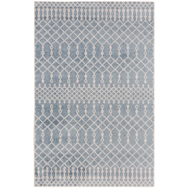 Light Blue Moroccan Washable Area Rug, 3x5