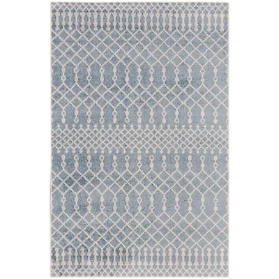 Light Blue Moroccan Washable Area Rug, 3x5