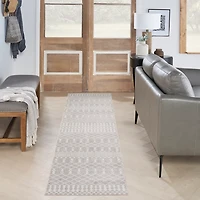 Light Gray Moroccan Washable Runner
