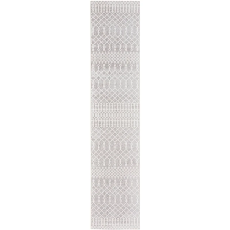 Light Gray Moroccan Washable Runner