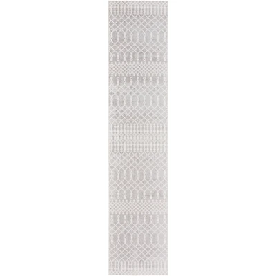 Light Gray Moroccan Washable Runner