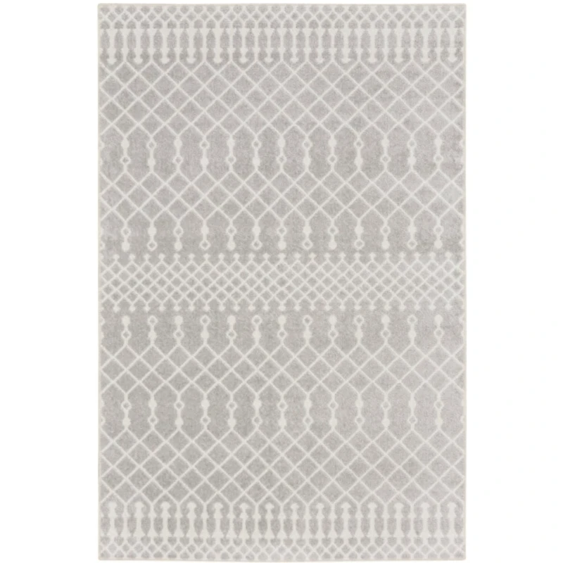 Light Gray Moroccan Washable Area Rug