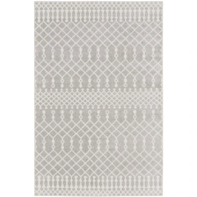 Light Gray Moroccan Washable Area Rug
