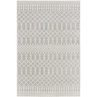 Light Gray Moroccan Washable Area Rug