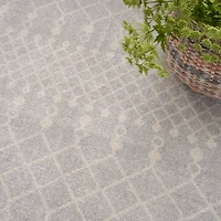 Light Gray Moroccan Washable Area Rug
