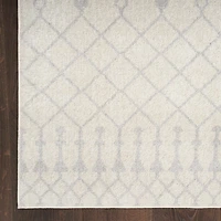 Ivory Moroccan Washable Runner, 2x8