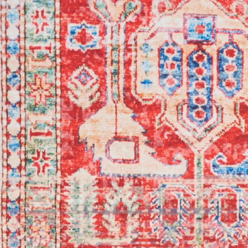 Fulton Red Traditional Area Rug