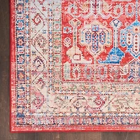 Fulton Red Traditional Area Rug