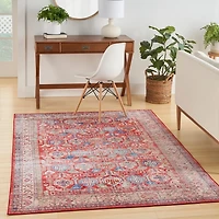 Fulton Red Traditional Area Rug