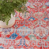 Fulton Red Traditional Area Rug