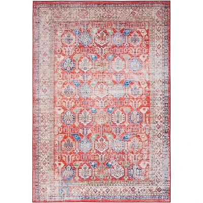 Fulton Red Traditional Area Rug