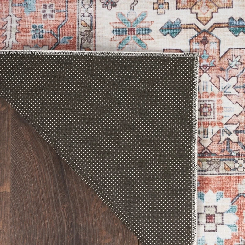 Fulton Red Floral Medallion Area Rug, 7x10