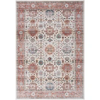 Fulton Red Floral Medallion Area Rug, 7x10