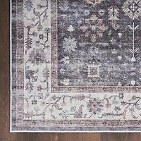 Fulton Charcoal Medallion Area Rug, 5x7