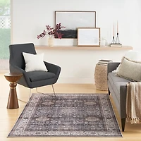 Fulton Charcoal Medallion Area Rug, 5x7