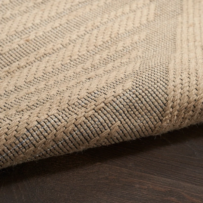 Natural Jute Woven Diamond Area Rug, 7x9