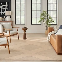 Natural Jute Woven Diamond Area Rug, 7x9