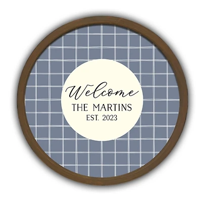 Personalized Welcome Plaid Brown Frame Plaque