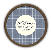 Personalized Welcome Plaid Brown Frame Plaque