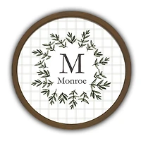 Personalized Monogram Leafy Brown Frame Plaque