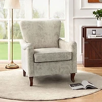 Nicola Beige Linen Upholstered Armchair