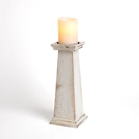 Whitewashed Wood Tapered Candle Holder, 12 in.
