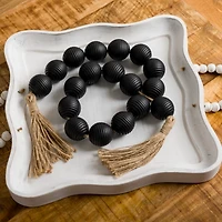 Black Ribbed Bead Garland