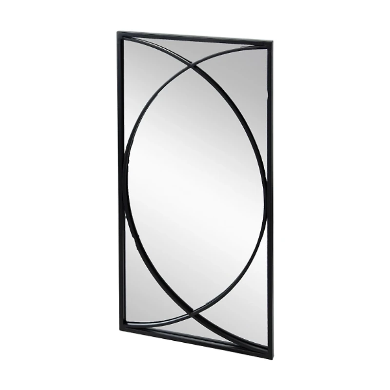 Black Metal Geometric Wall Mirrors, Set of 3