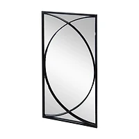 Black Metal Geometric Wall Mirrors, Set of 3