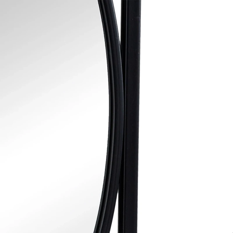 Black Metal Geometric Wall Mirrors, Set of 3