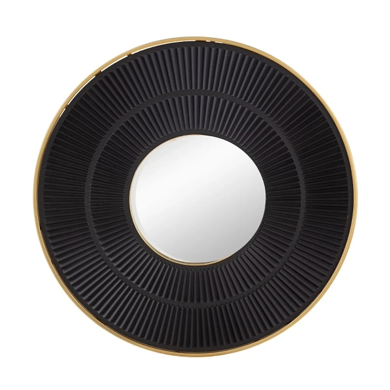 Black and Gold Double Ribbed Wall Mirror