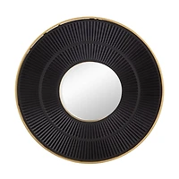 Black and Gold Double Ribbed Wall Mirror
