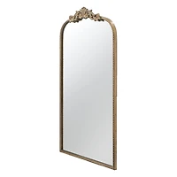 Gold Studded Scroll Arched Mirror, 42 in.