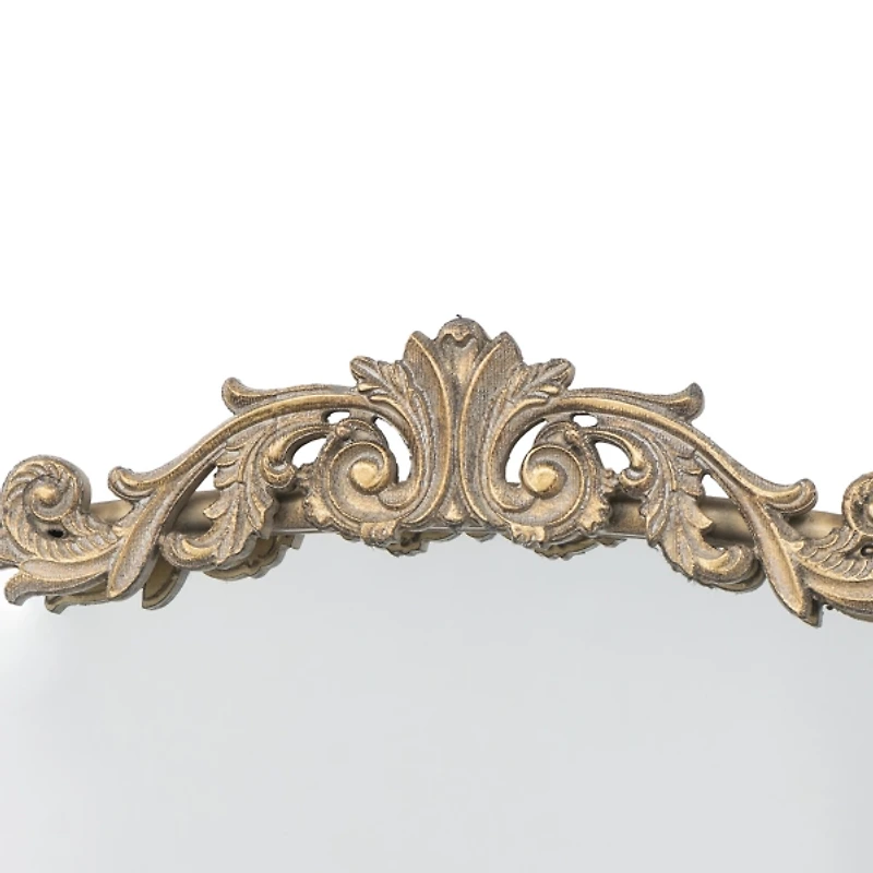 Gold Studded Scroll Arched Mirror, 42 in.