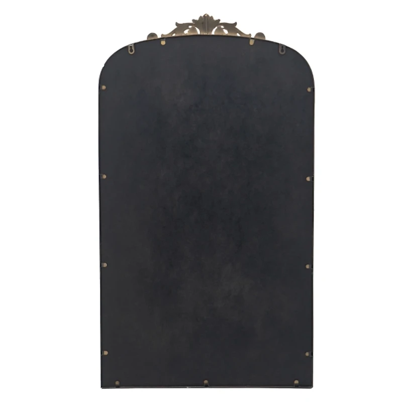 Gold Studded Scroll Arched Mirror, 42 in.