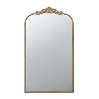 Gold Studded Scroll Arched Mirror, 42 in.