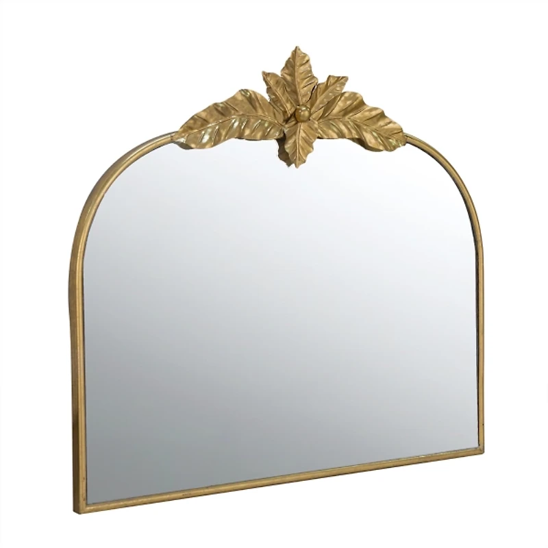 Gold Leaves Arched Wall Mirror, 40x35 in.
