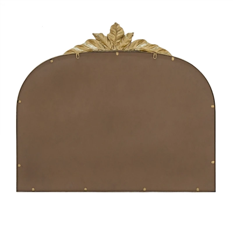 Gold Leaves Arched Wall Mirror, 40x35 in.