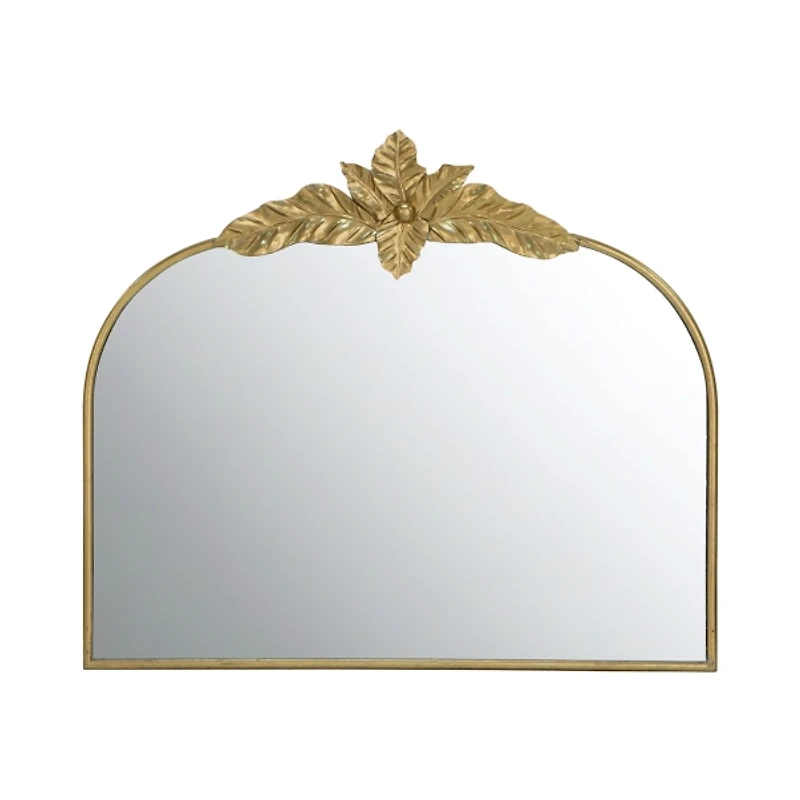 Gold Leaves Arched Wall Mirror, 40x35 in.