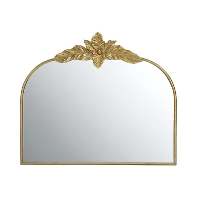 Gold Leaves Arched Wall Mirror, 40x35 in.